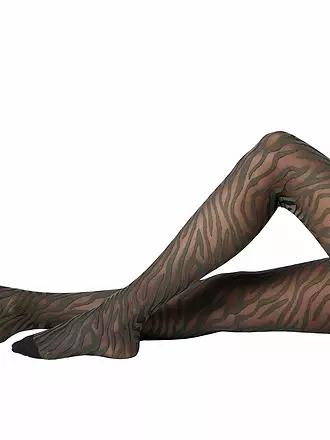 OROBLU | Collant alla moda SAVAGE ZEBRA 30 nero / nero | olive